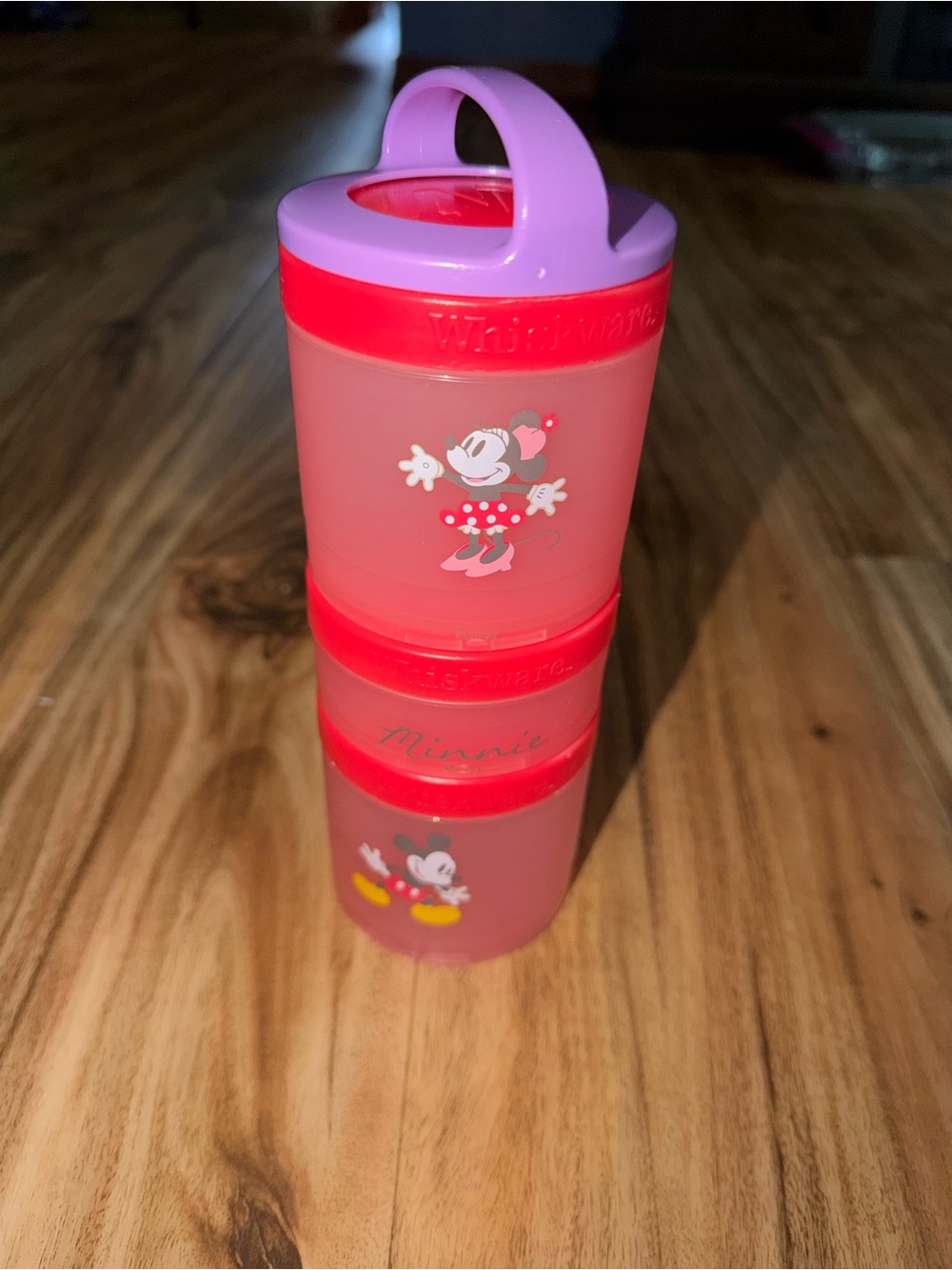Whiskware Mickey & Friends Snack Containers, 3 Stackable Cups, Minnie/Mickey
